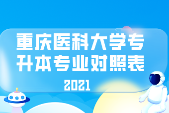 2021年重庆医科大学专升本专业对照表