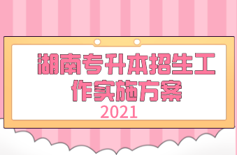 2021年湖南专升本招生工作实施方案