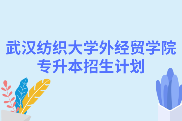 2021年武汉纺织大学外经贸学院专升本招生计划汇总表